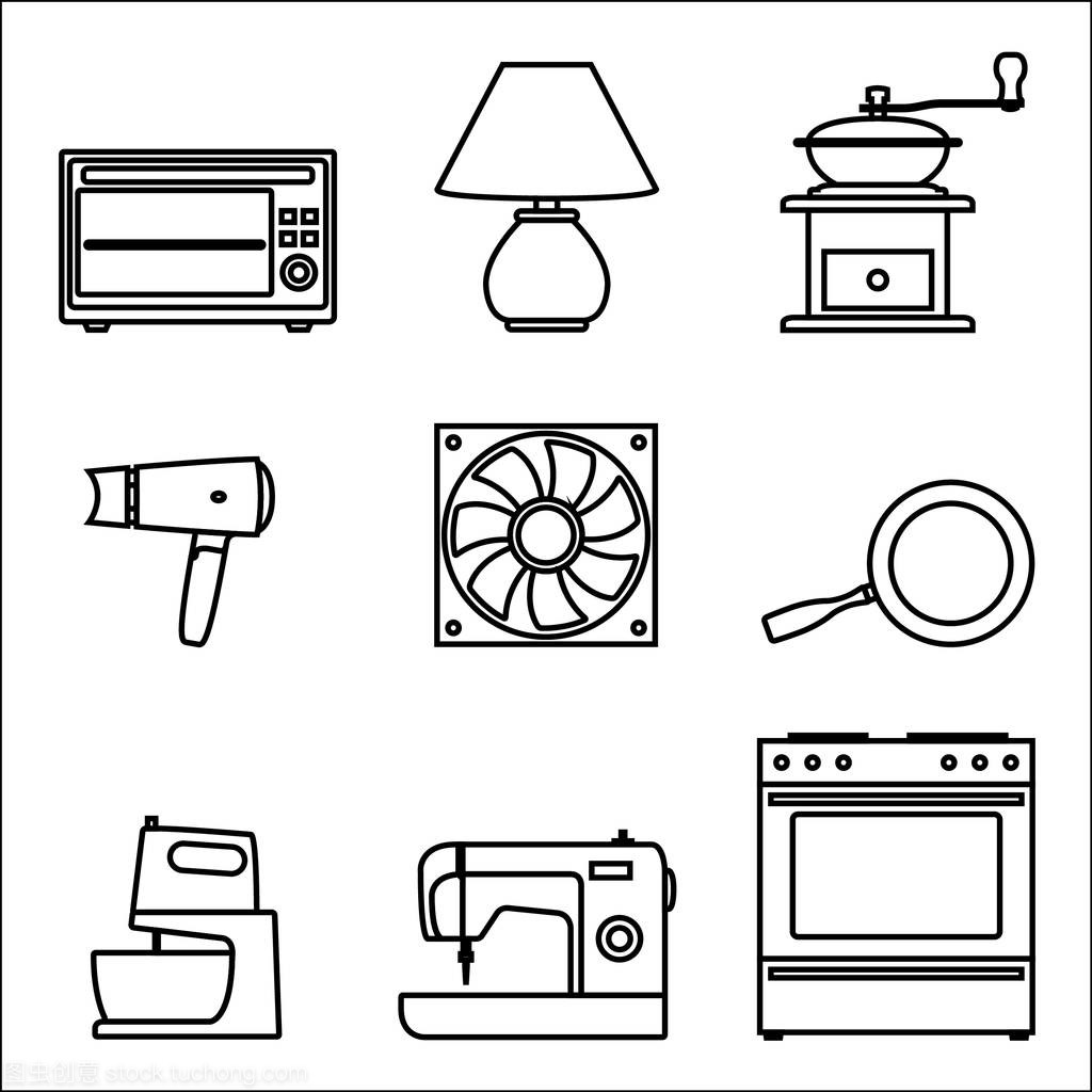 簡約之道 矢量細線家電圖標的設計與應用